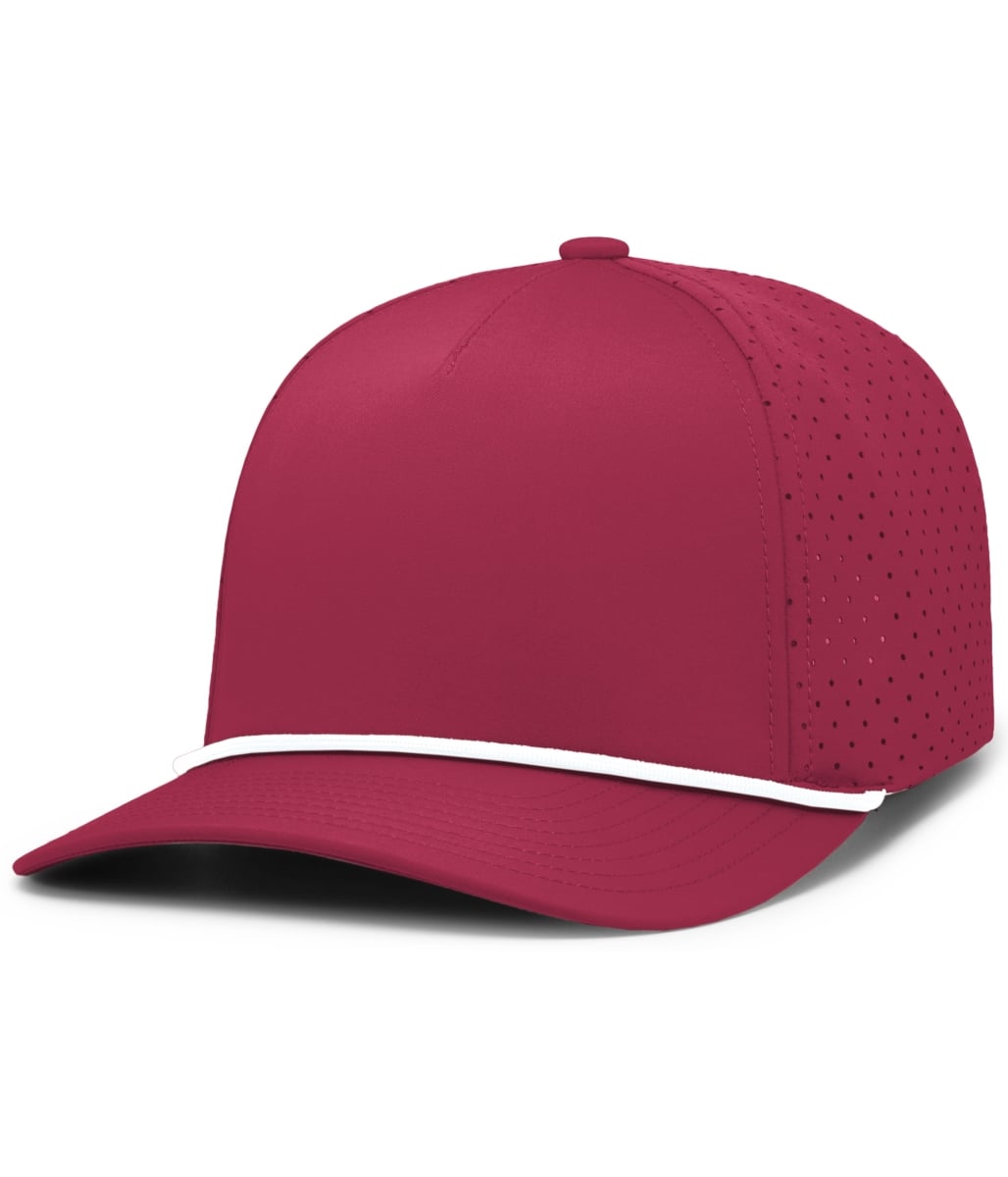 P424.387.OS Weekender Perforated Snapback Cap, Berry & White - One Size