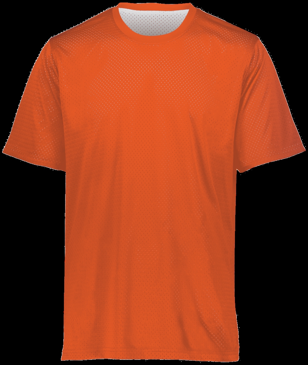 ASI 1602.320.M Adult Short Sleeve Mesh Reversible Jersey, Orange & White - Medium