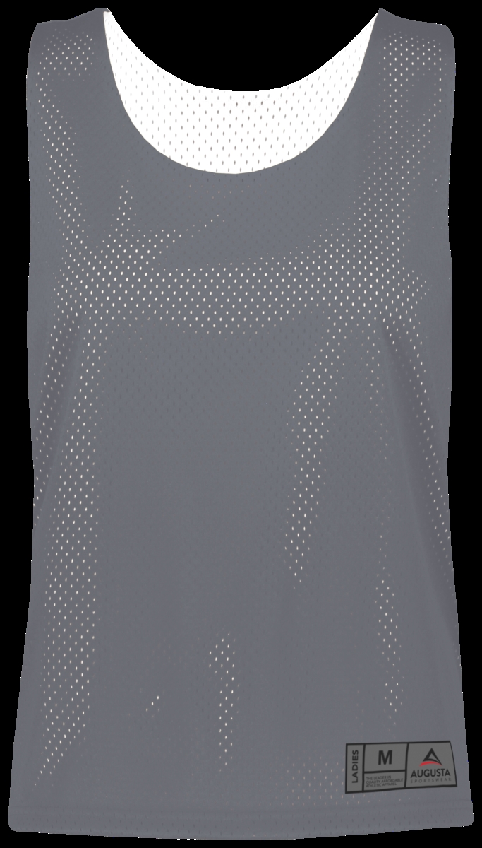 ASI 9719.R04.XL Ladies Mesh Reversible Pinnie Top, Graphite & White - Extra Large