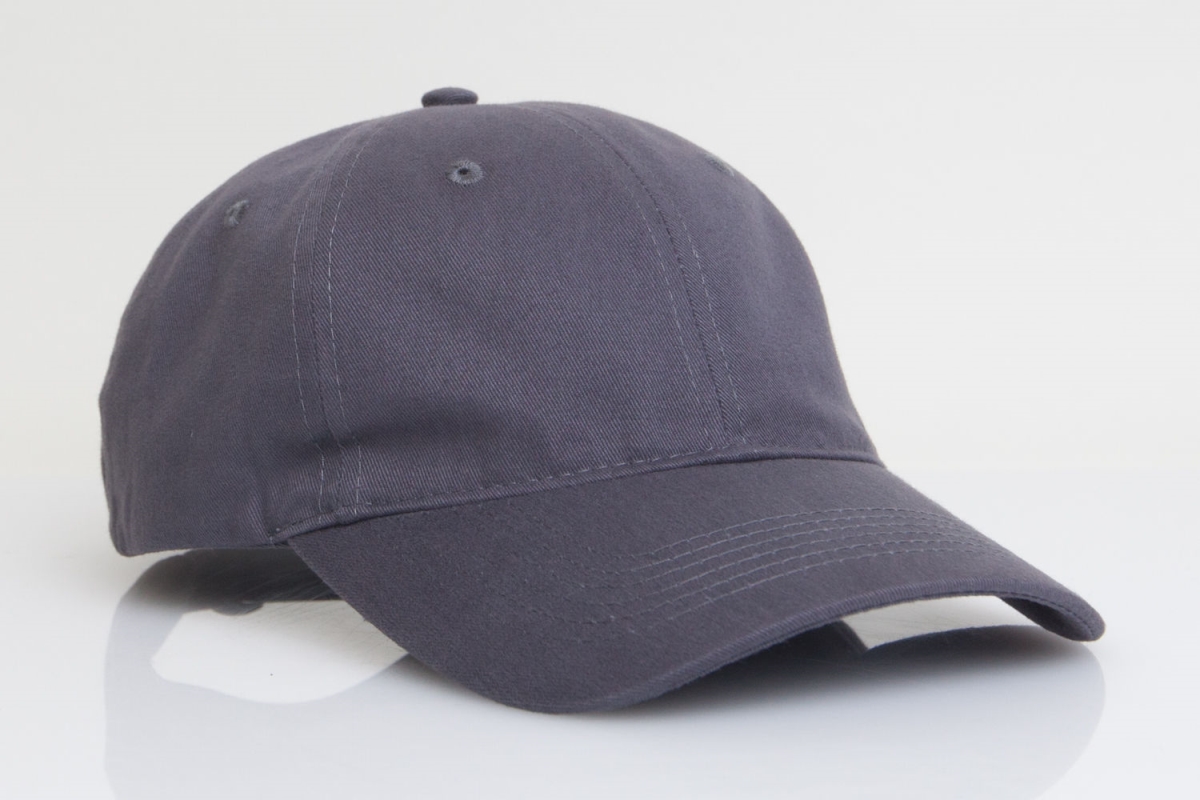 Brushed Cotton Twill Hook & Loop Adjustable Cap 2, Graphite - One Size