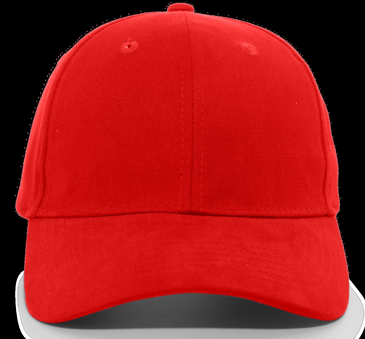 101C.040.OS Brushed Cotton Twill Hook & Loop Adjustable Cap 2, Red - One Size