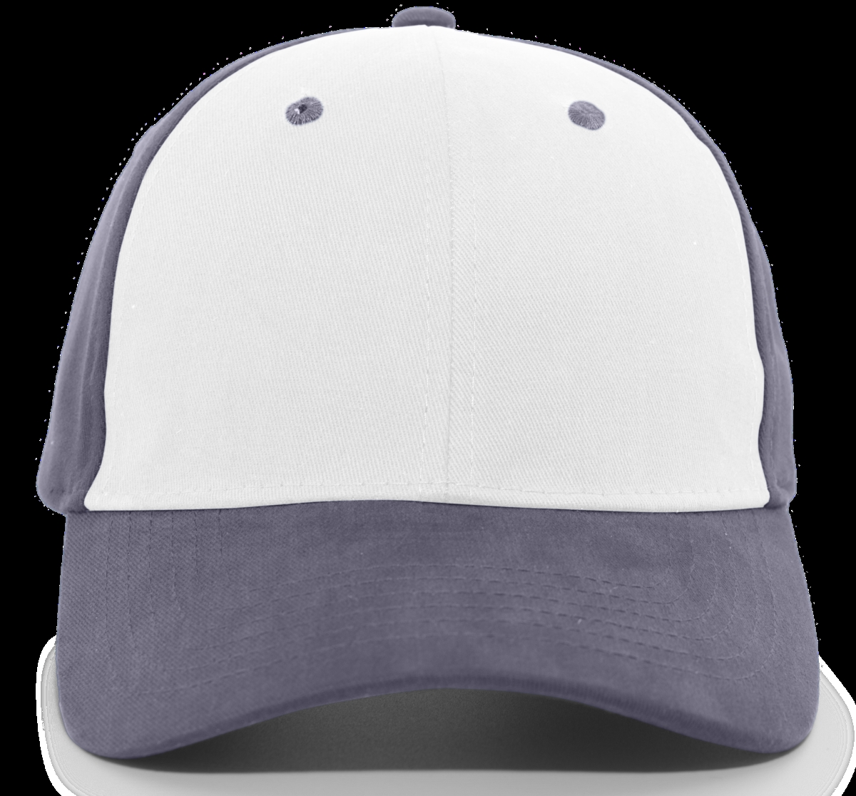 101C.X27.OS Brushed Cotton Twill Hook & Loop Adjustable Cap 2, White & Graphite - One Size