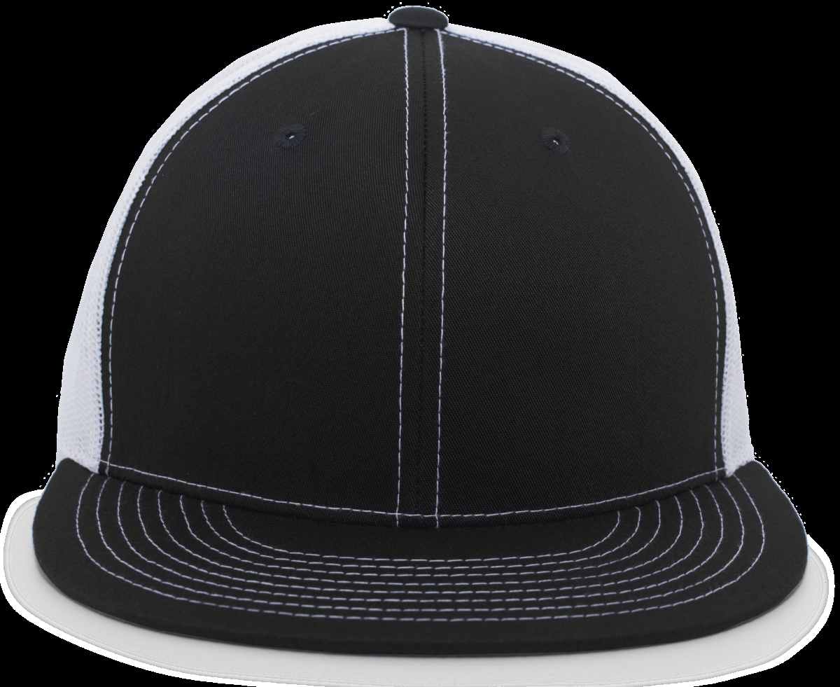 4D3.419.OS D-Series Trucker Snapback Cap, Black & White - One Size