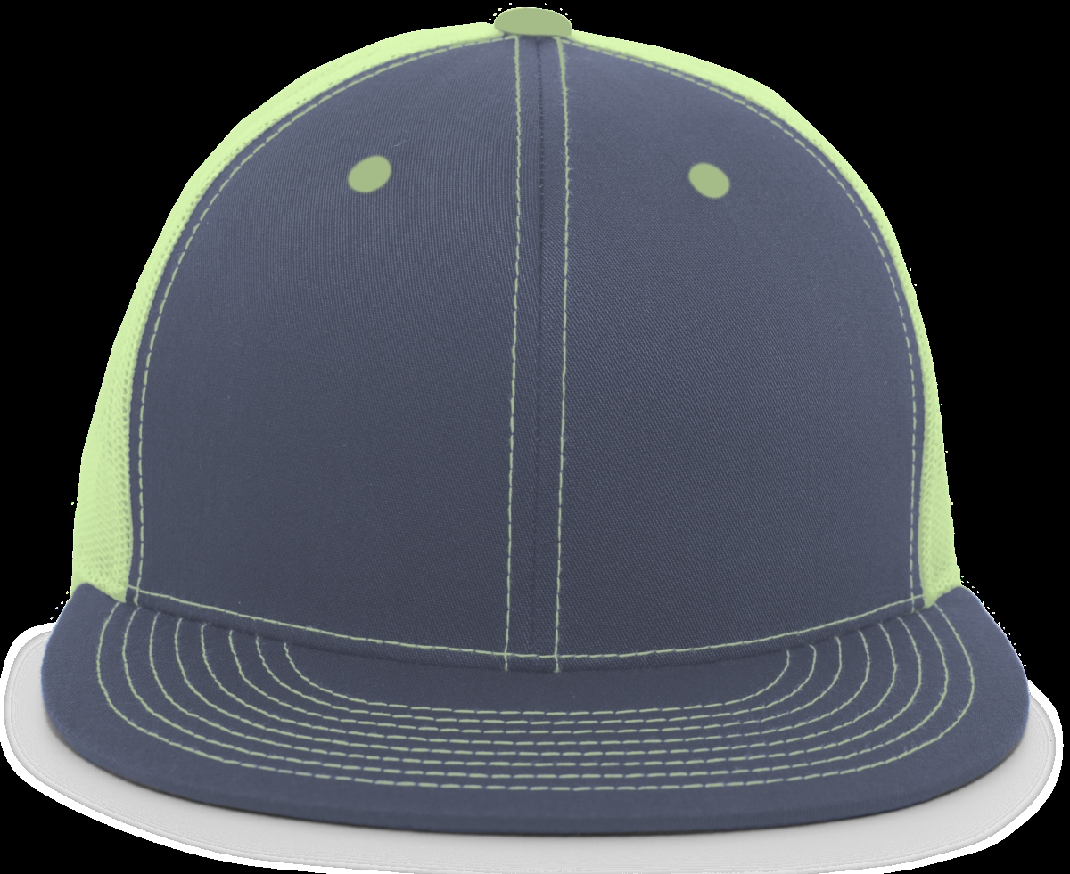 4D3.25P.OS D-Series Trucker Snapback Cap, Graphite & Neon Yellow - One Size
