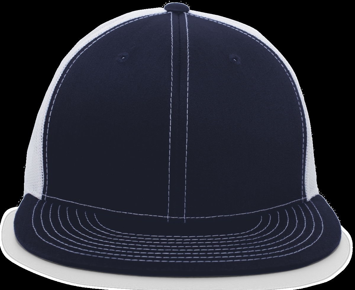 4D3.122.OS D-Series Trucker Snapback Cap, Navy & White - One Size