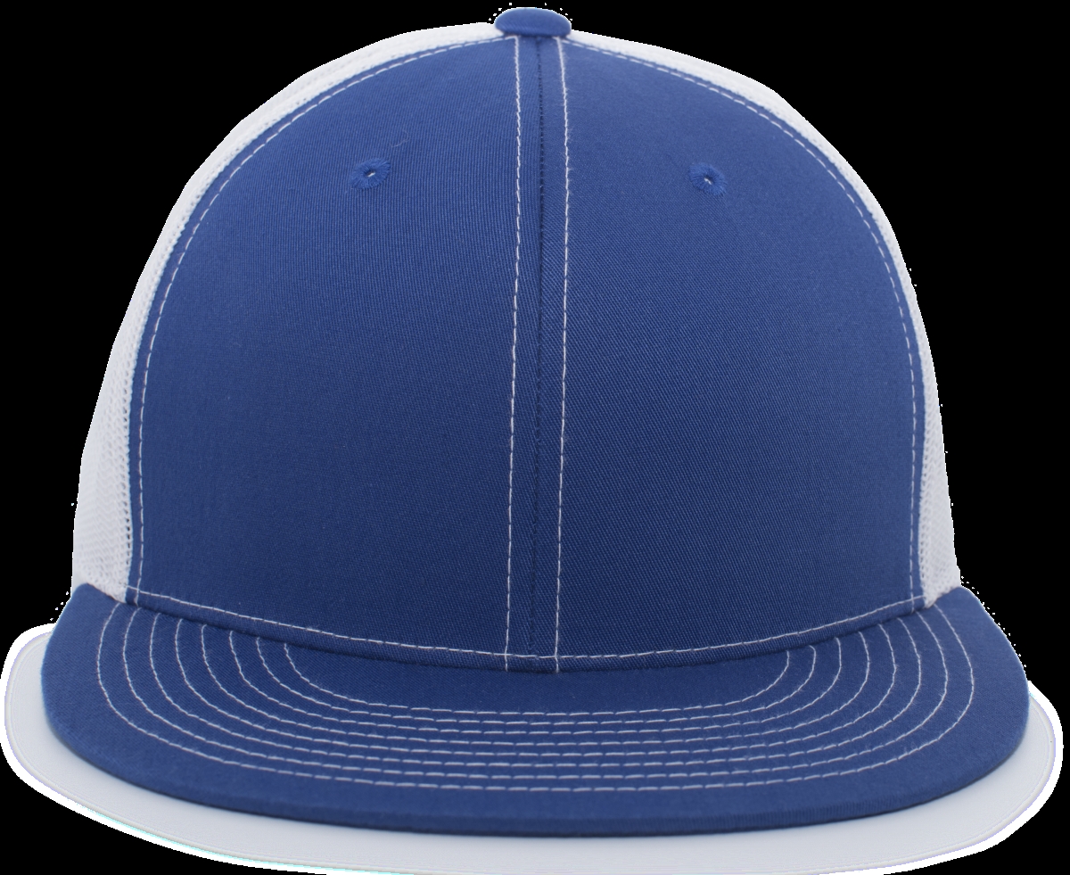 4D3.126.OS D-Series Trucker Snapback Cap, Royal & White - One Size