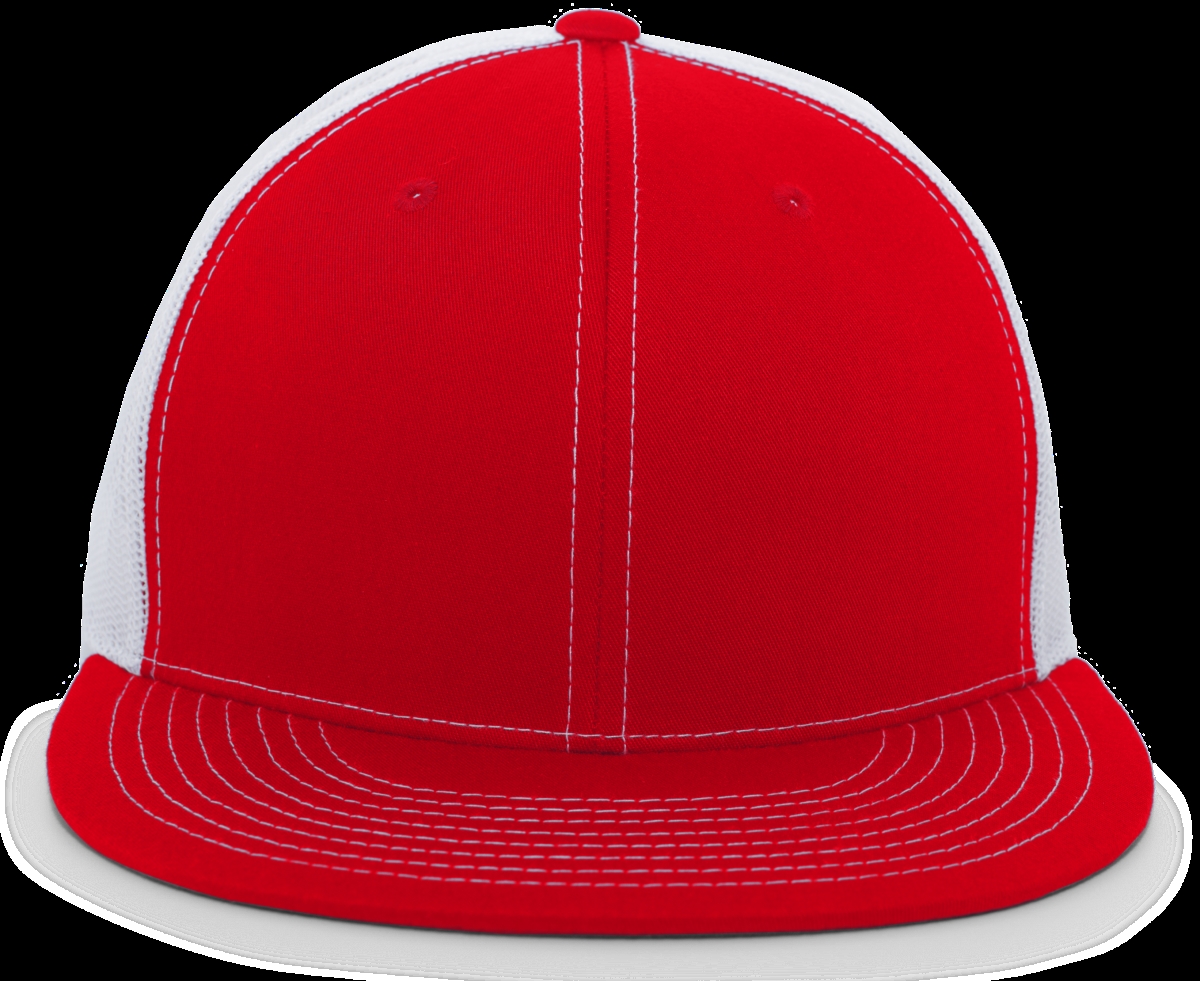4D3.125.OS D-Series Trucker Snapback Cap, Red & White - One Size