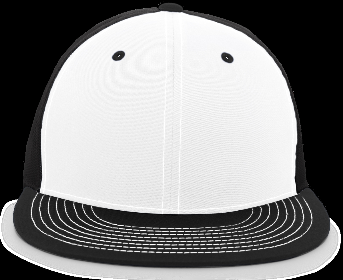 4D3.505.OS D-Series Trucker Snapback Cap, White & Black - One Size