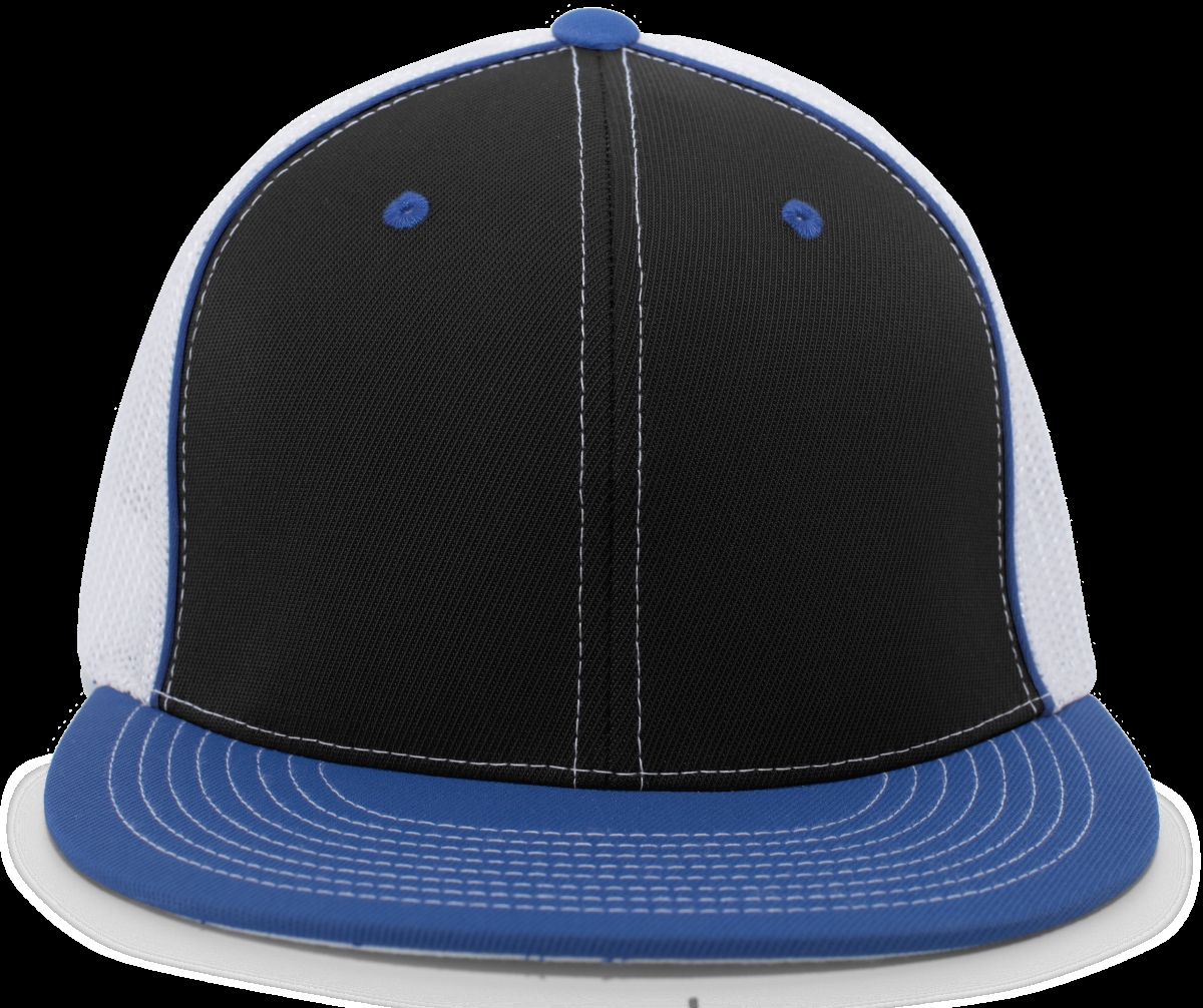 4D5.12P.L-XL D-Series Trucker Flexfit Cap - Black, White & Royal - Large & Extra Large