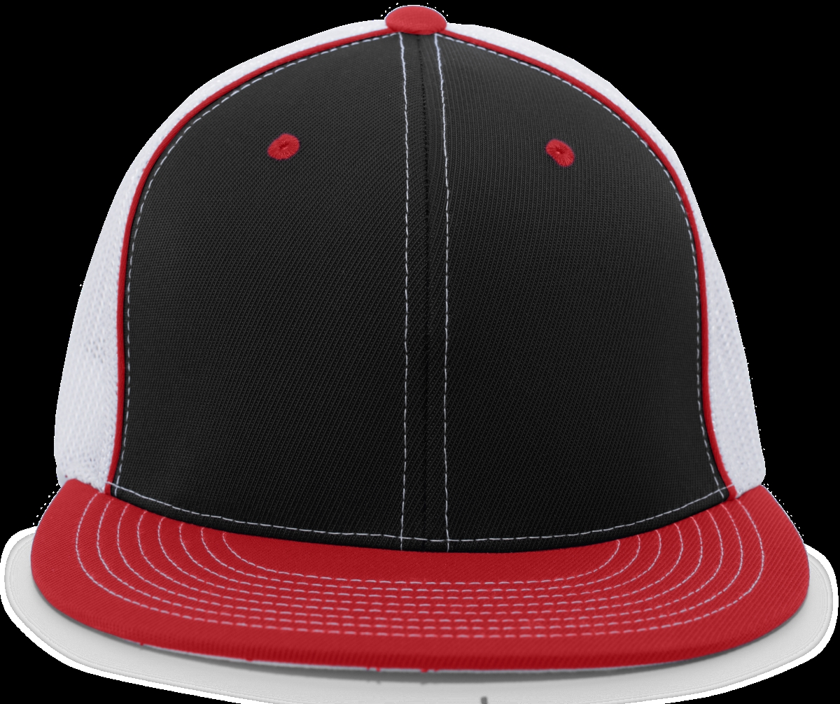 4D5.127.S-M D-Series Trucker Flexfit Cap - Black, White & Red - Small & Medium