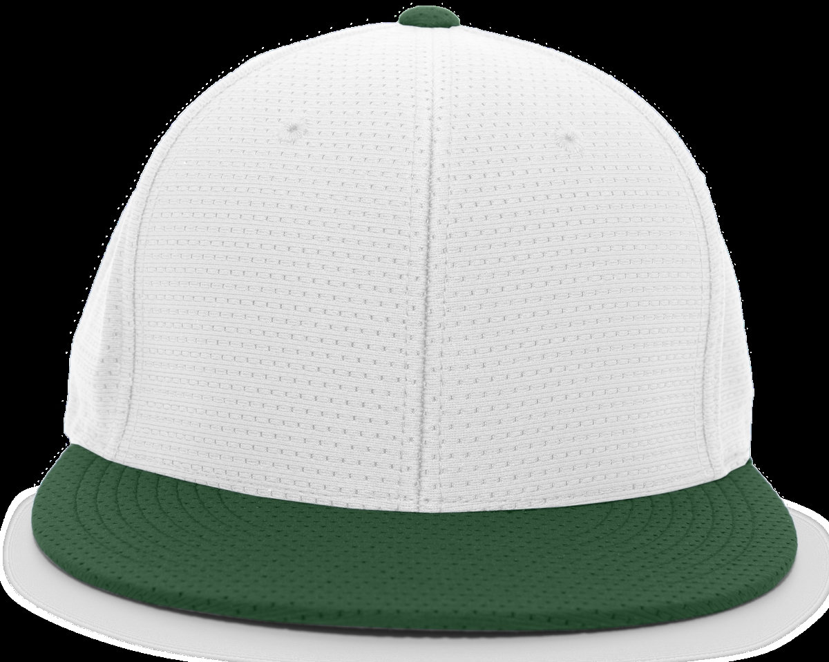 ES818.232.XS Performance Air Jersey Flexfit Cap, White & Dark Green - Extra Small