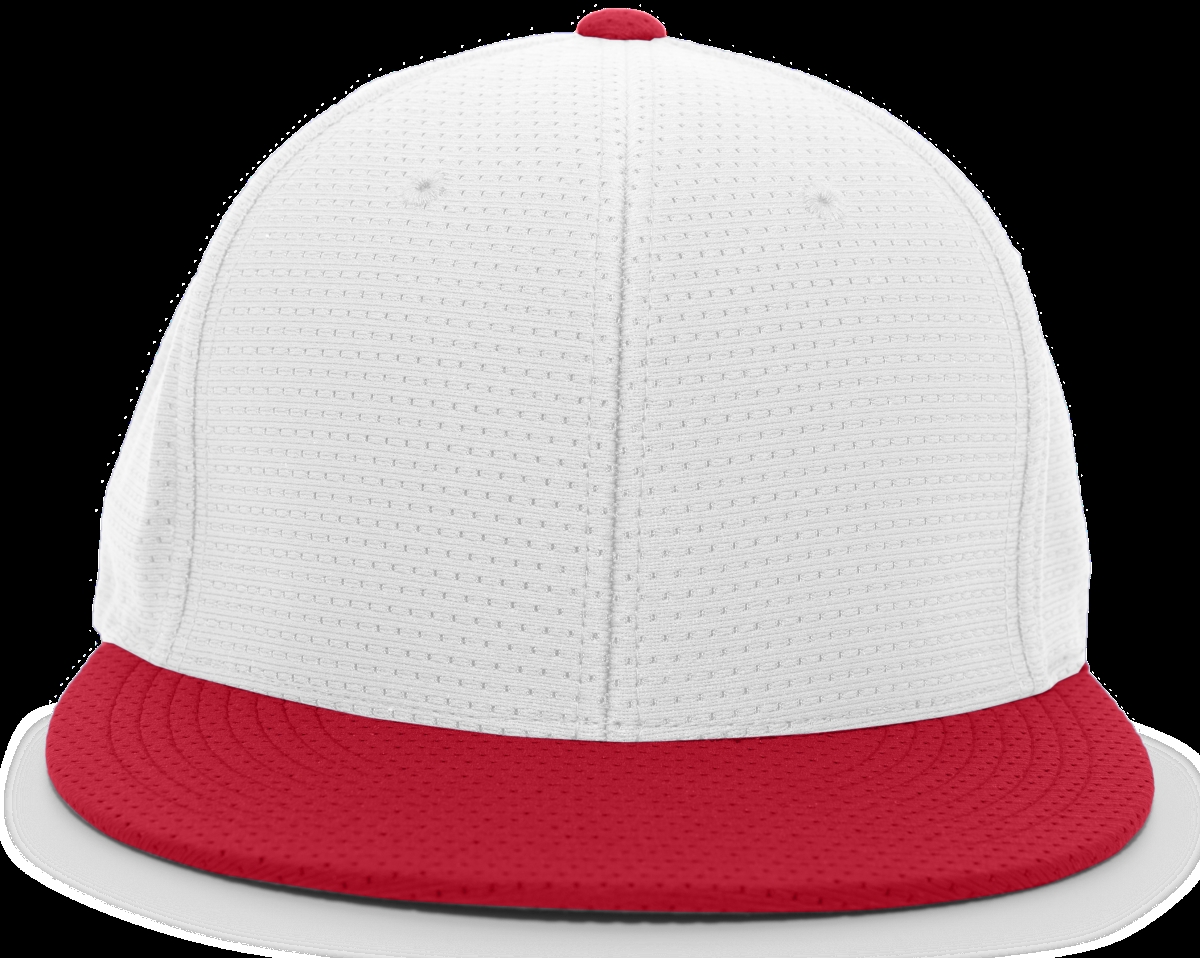 ES818.225.L-XL Performance Air Jersey Flexfit Cap, White & Red - Large & Extra Large