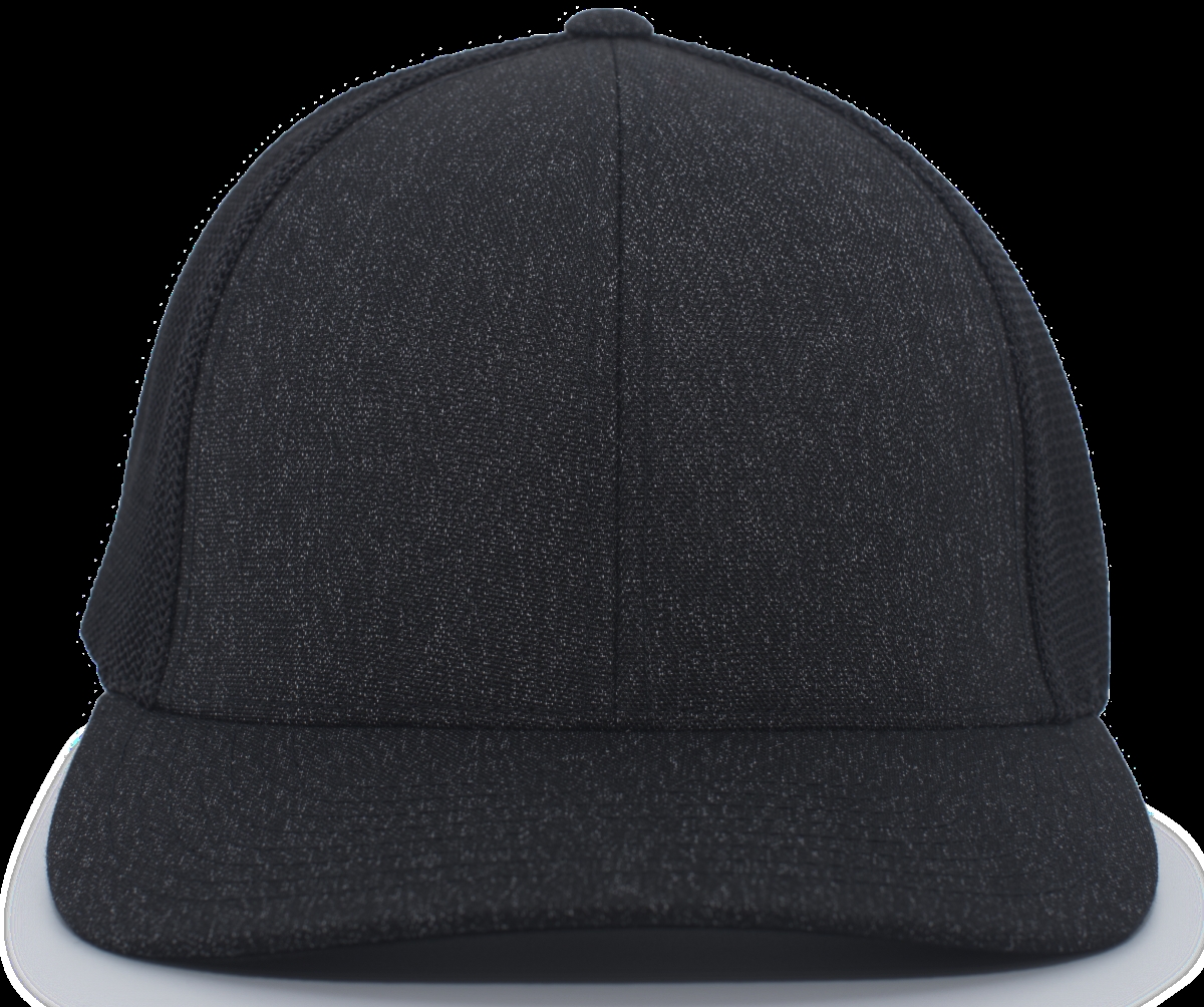 P405.K54.XS Heather Trucker Flexfit Cap, Black Heather & Black - Extra Small