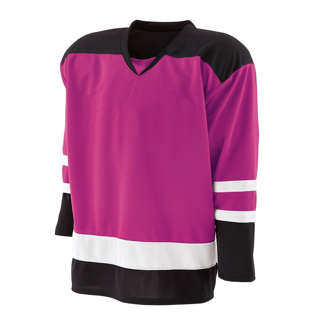 Picture of Holloway 226600.456.2XL Adult Faceoff Goalie Jersey - Power Pink&#44; Black & White - 2XL
