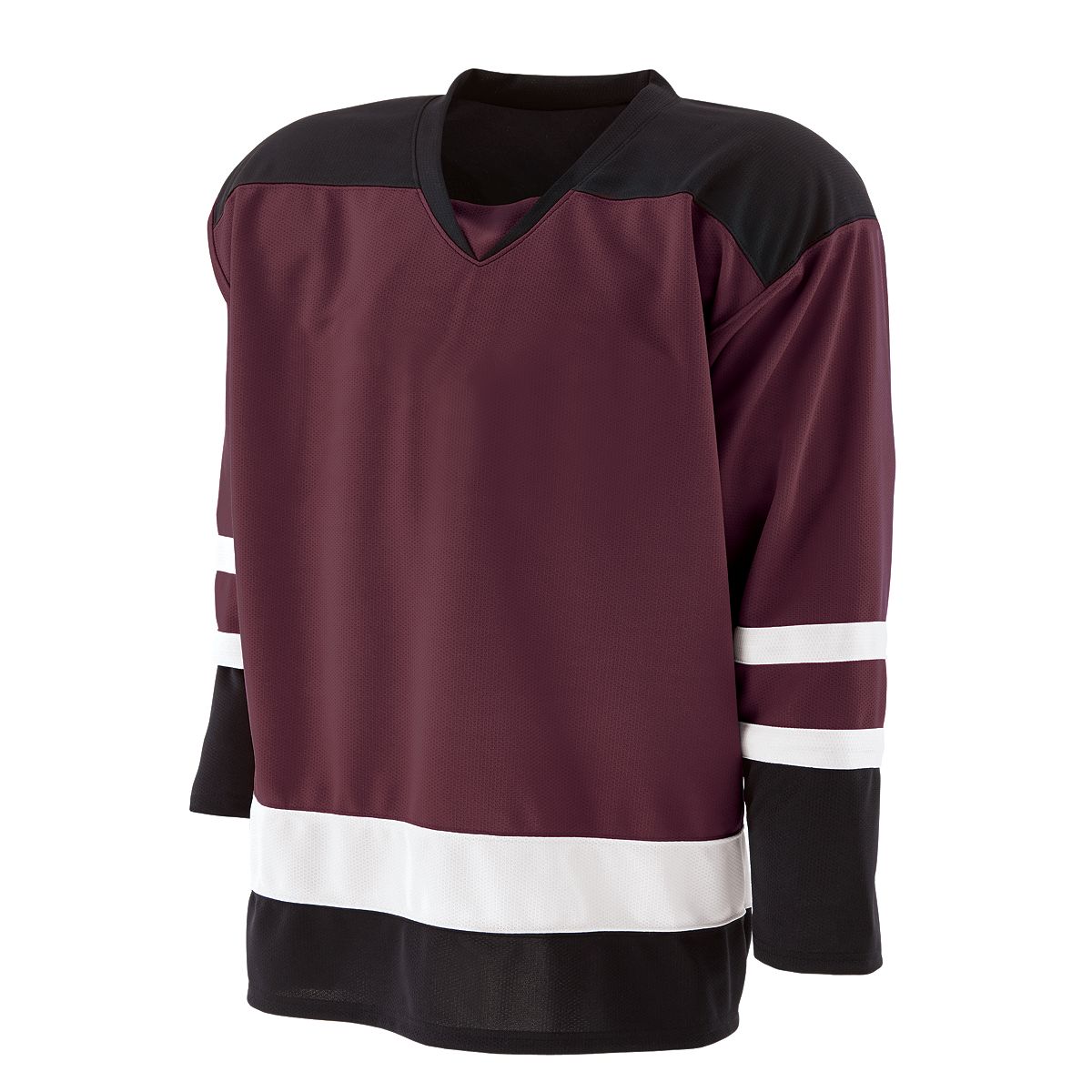 Picture of Holloway 226600.524.2XL Adult Faceoff Goalie Jersey - Maroon&#44; Black & White - 2XL