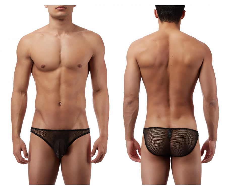 845830017879 49111C Stretch Net Wonder Bikini for Male - Black, Small