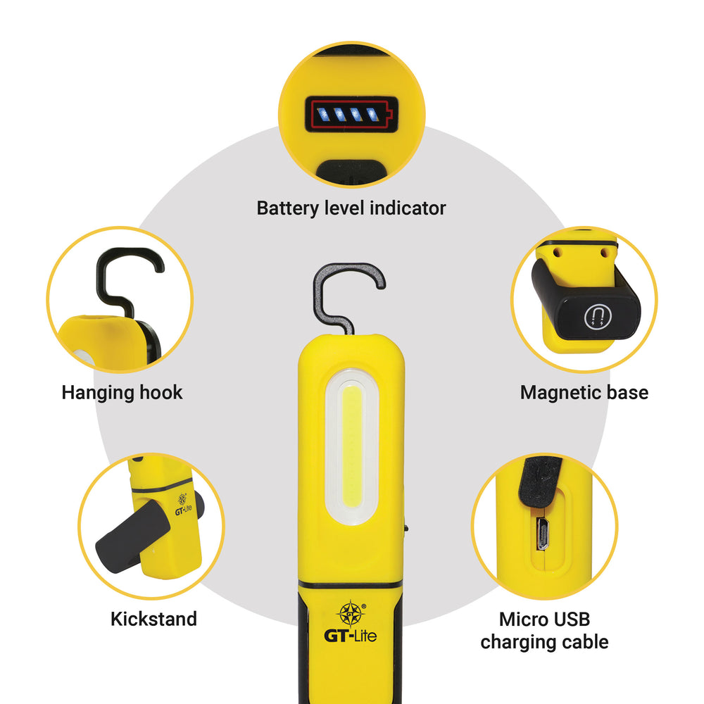 GT-WL-H300 300 Lumen LED Handheld Rechargeable Work Light Flashlight