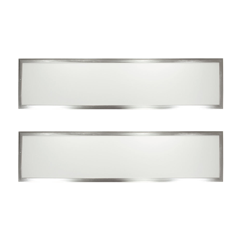 GT-F14N-2PK 1 x 4 ft. Backlit Flat Panel 4500 Lumen LED Light 5CCT - Brushed Nickel - Pack of 2