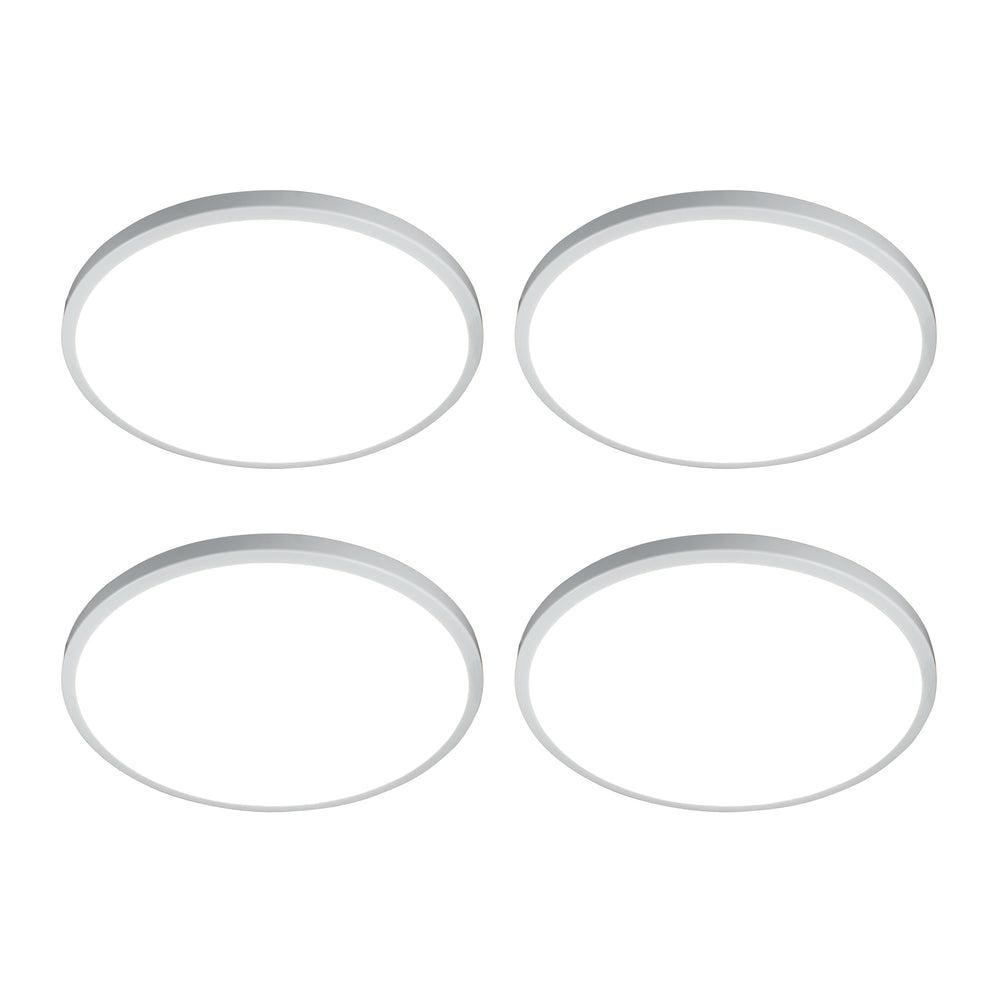 GT-F19RW-4PK 19 in. Round 2400 Lumen LED Flat Panel - White Trim, Flush Mount, 5 CCT Dimmable - CRI 80 - Pack of 4