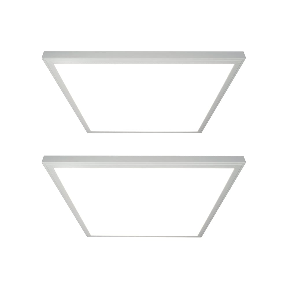 2 x 2 ft. 4200 Lumen LED Flat Panel - White Trim, Flush Mount, Drop Ceiling - 5 CCT - 3 Brightness & Dimmable - CRI 90 - Pack of 2