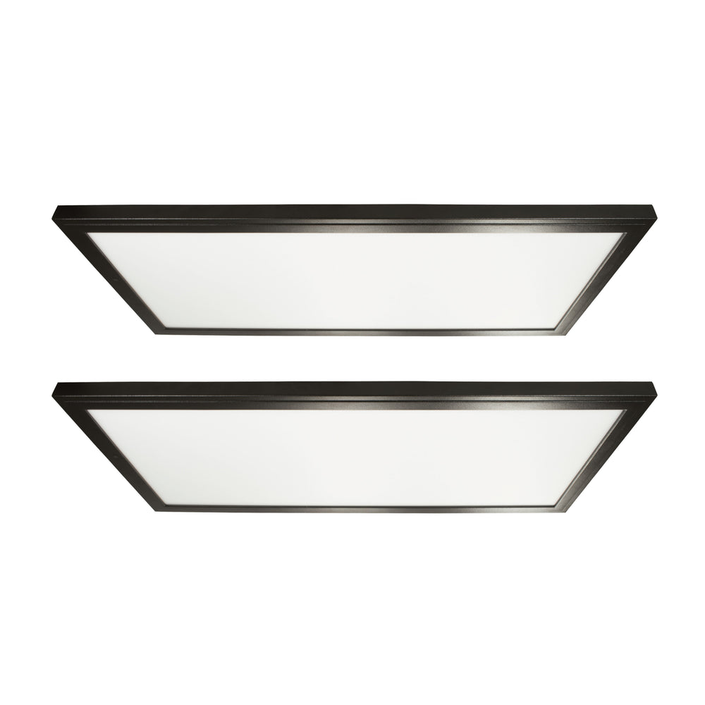 GT-F12B-2PK 1 x 2 ft. 2550 Lumen LED Flat Panel - Black Trim, Flush Mount, 5 CCT - Dimmable - CRI 80 & E26 Adapter - Pack of 2