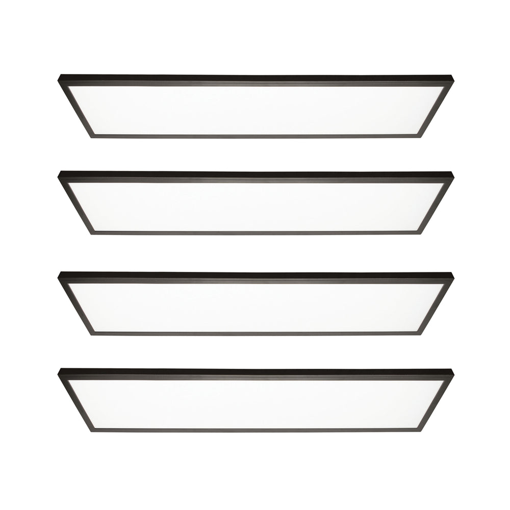 GT-F14B-4PK 1 x 4 ft. 4500 Lumen LED Flat Panel - Black Trim, Flush Mount, 5 CCT - 3 Brightness - Dimmable & CRI 90 - Pack of 4
