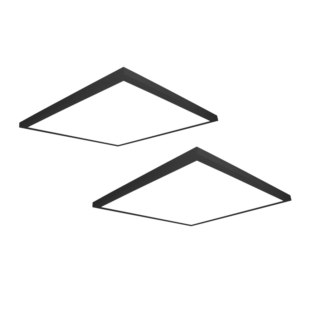 2 x 2 ft. 4200 Lumen LED Flat Panel - Black Trim, Flush Mount, Drop Ceiling - 5 CCT - 3 Brightness & Dimmable - CRI 90 - Pack of 2