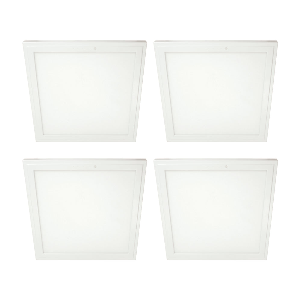 GT-F11W-4PK 1 x 1 ft. Square 1320 Lumen LED Flat Panel - White Trim, Flush Mount, 5 CCT - Dimmable - CRI 80 & E26 Adapter - Pack of 4