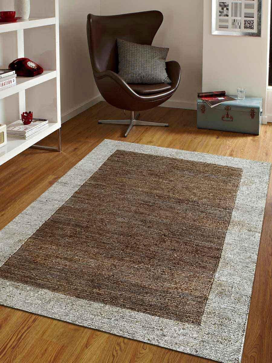 Picture of Glitzy Rugs UBSJ00009SX0431A1 3 x 5 ft. Hand Knotted Sumak Jute Eco-friendly Rectangular Contemporary Area Rug&#44; Light Brown White