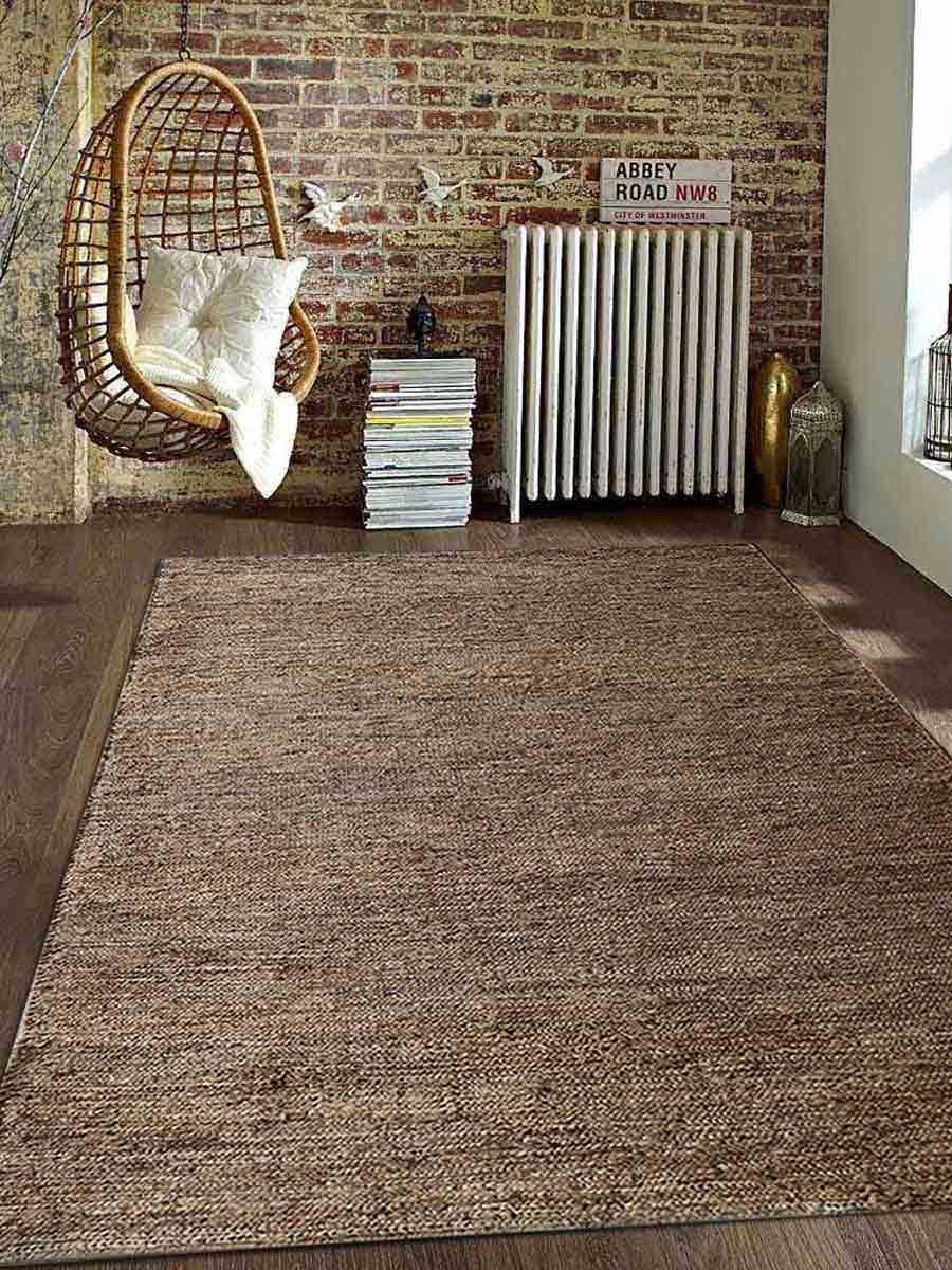 Picture of Glitzy Rugs UBSJ00010S00X04A11 6 x 9 ft. Hand Knotted Sumak Jute Eco-Friendly Solid Rectangle Area Rug&#44; Natural