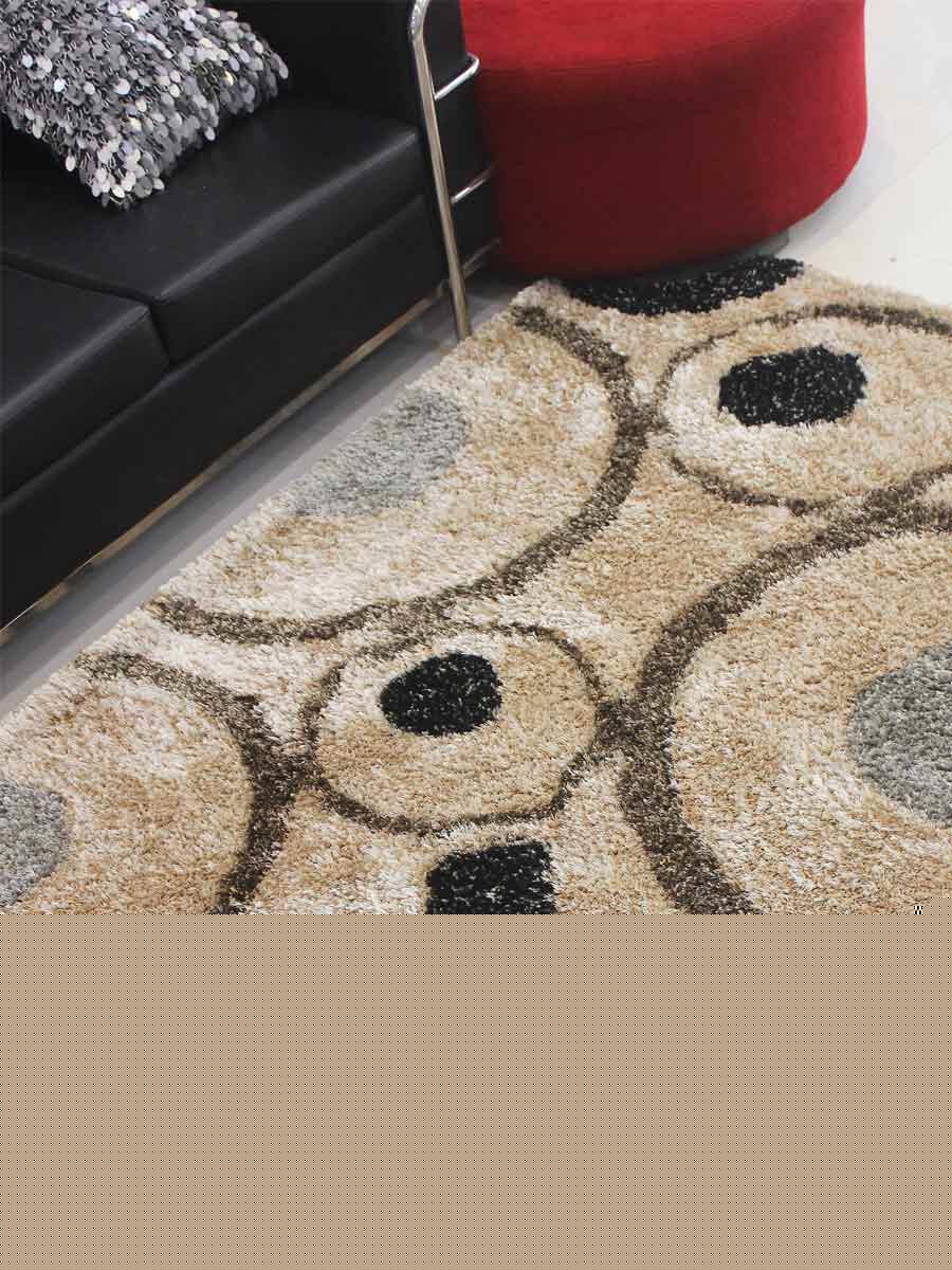 Picture of Glitzy Rugs UBSK00004T0100A15 8 x 10 ft. Hand Tufted Polyester Geometric Rectangle Shag Area Rug&#44; Beige & Multi Color
