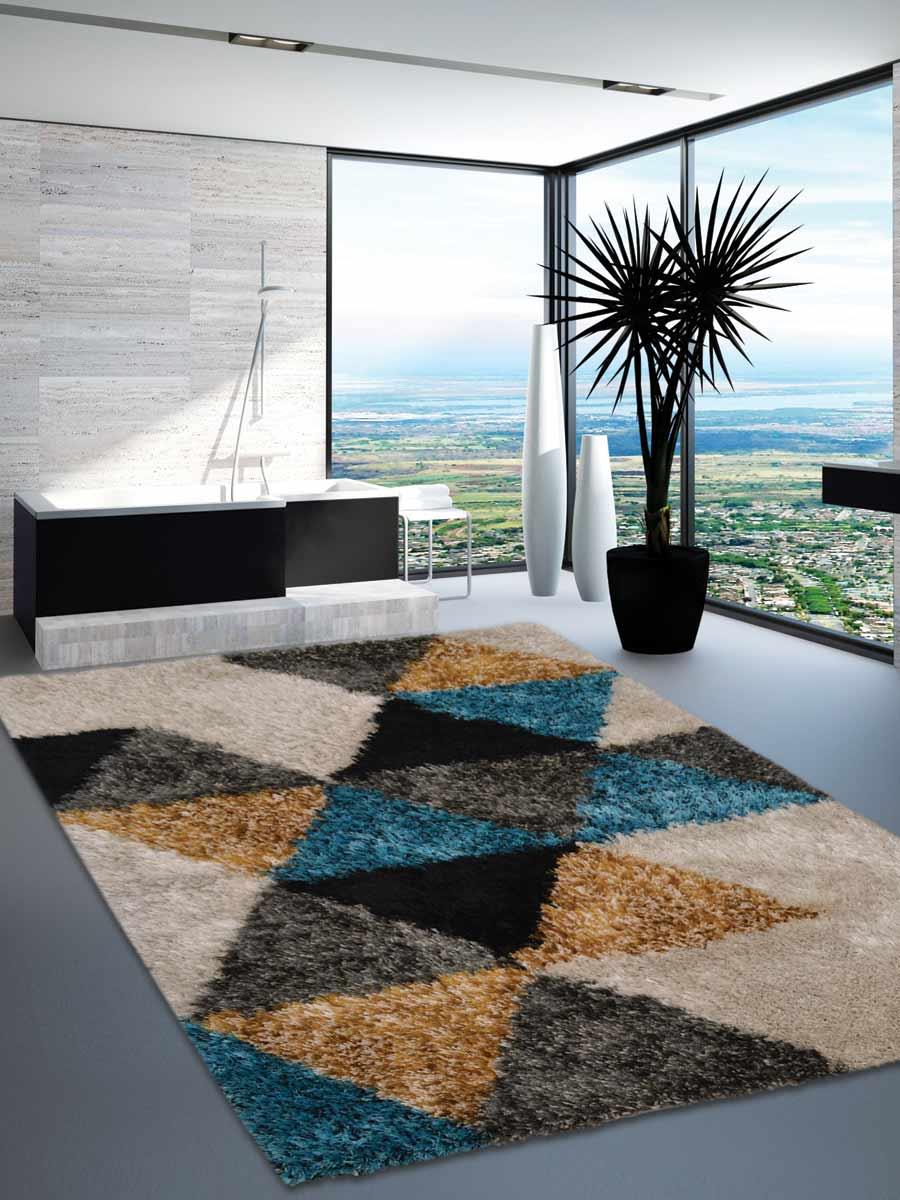 Picture of Glitzy Rugs UBSK00008T0000A11 6 x 9 ft. Hand Tufted Shag Polyester Geometric Rectangle Area Rug&#44; Multi Color