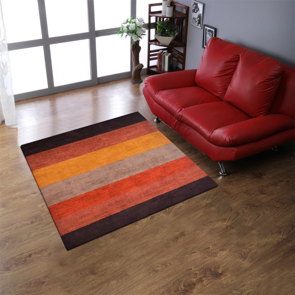 Picture of Get My Rugs UBSLSM098L0426C8 8 x 8 ft. Hand Knotted Loom Silk Mix Contemporary Square Area Rug&#44; Brown & Red