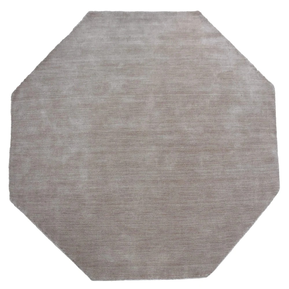 Picture of Get My Rugs UBSL00111L0001D3 6 x 6 ft. Hand Knotted Loom Wool Solid Octagon Area Rug&#44; Beige
