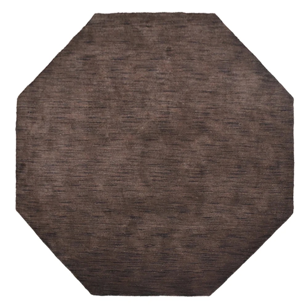 Picture of Get My Rugs UBSL00111L0004D3 6 x 6 ft. Hand Knotted Loom Wool Solid Octagon Area Rug&#44; Brown