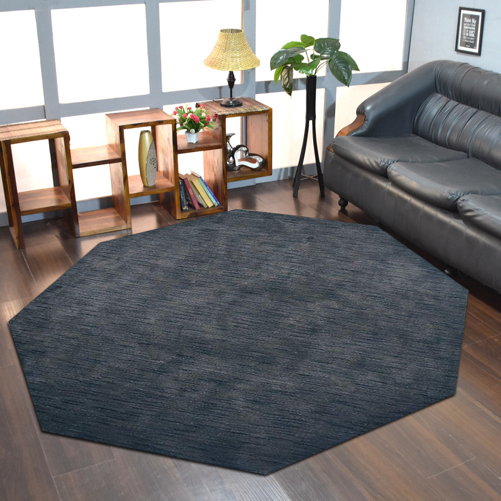 Picture of Get My Rugs UBSL00111L0006D13 10 x 10 ft. Hand Knotted Loom Wool Solid Octagon Area Rug, Charcoal