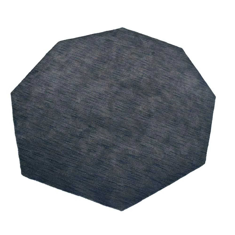 Picture of Get My Rugs UBSL00111L0006D8 8 x 8 ft. Hand Knotted Loom Wool Solid Octagon Area Rug&#44; Charcoal