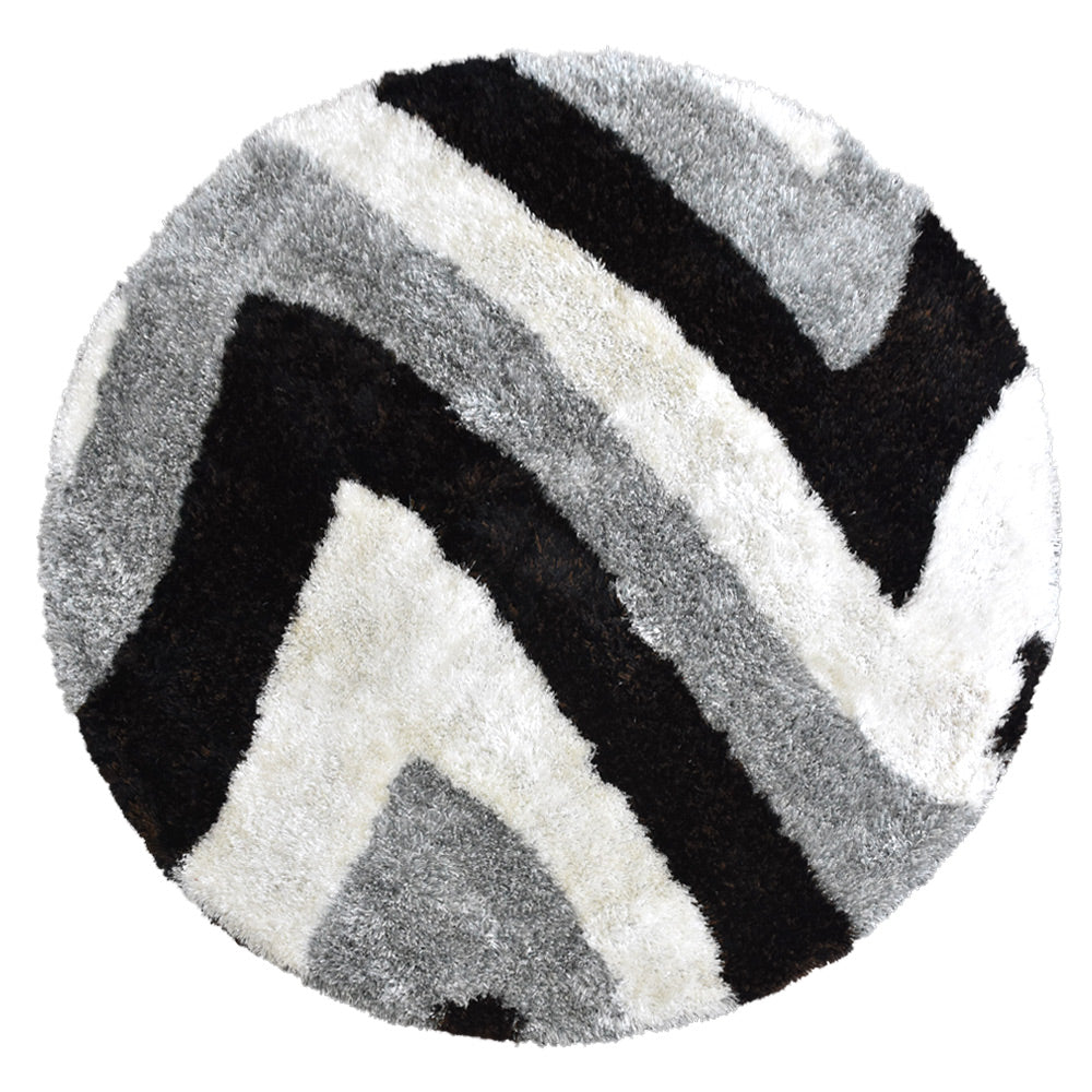 Picture of Get My Rugs UBSK00047T0000B3 6 x 6 ft. Chromatic Hand Tufted Shag Polyester Contemporary Round Rug&#44; Multi Color