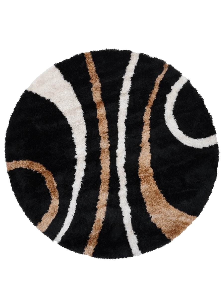 Picture of Get My Rugs UBSK00002T0002B13 10 x 10 ft. K00002 Hand Tufted Shag Polyester Geometric Round Area Rug - Black
