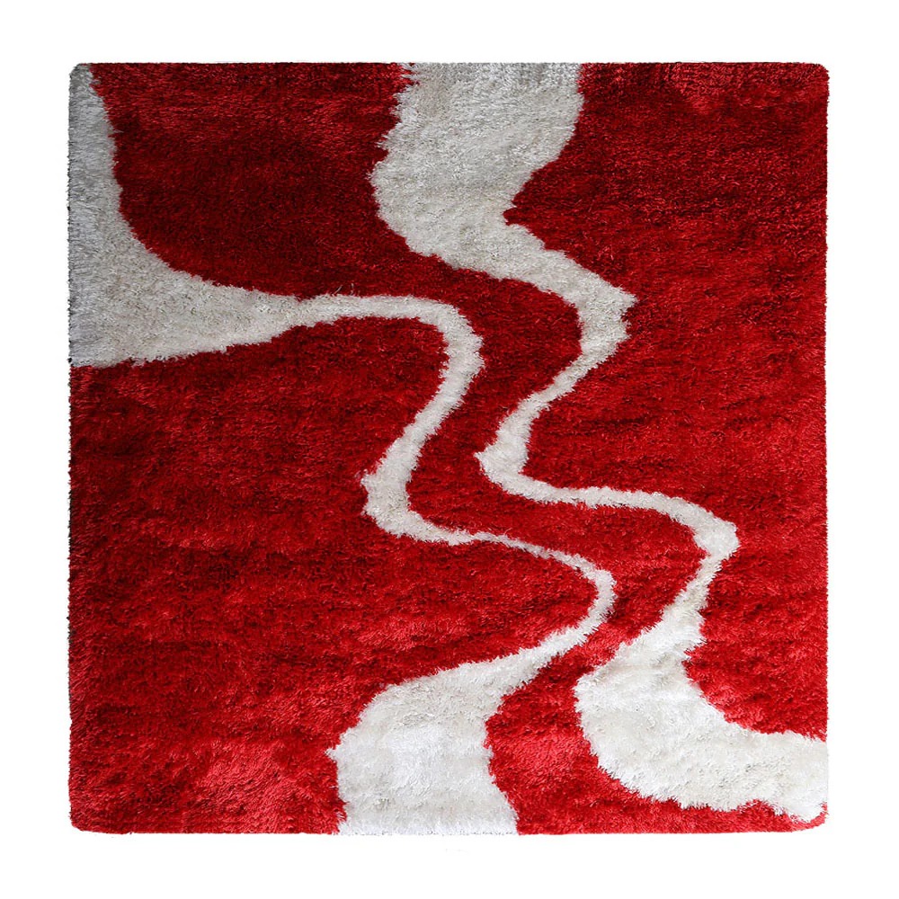 Picture of Get My Rugs UBSK00003T2631C3 6 x 6 ft. K00003 Hand Tufted Shag Polyester Contemporary Square Area Rug - Red & White