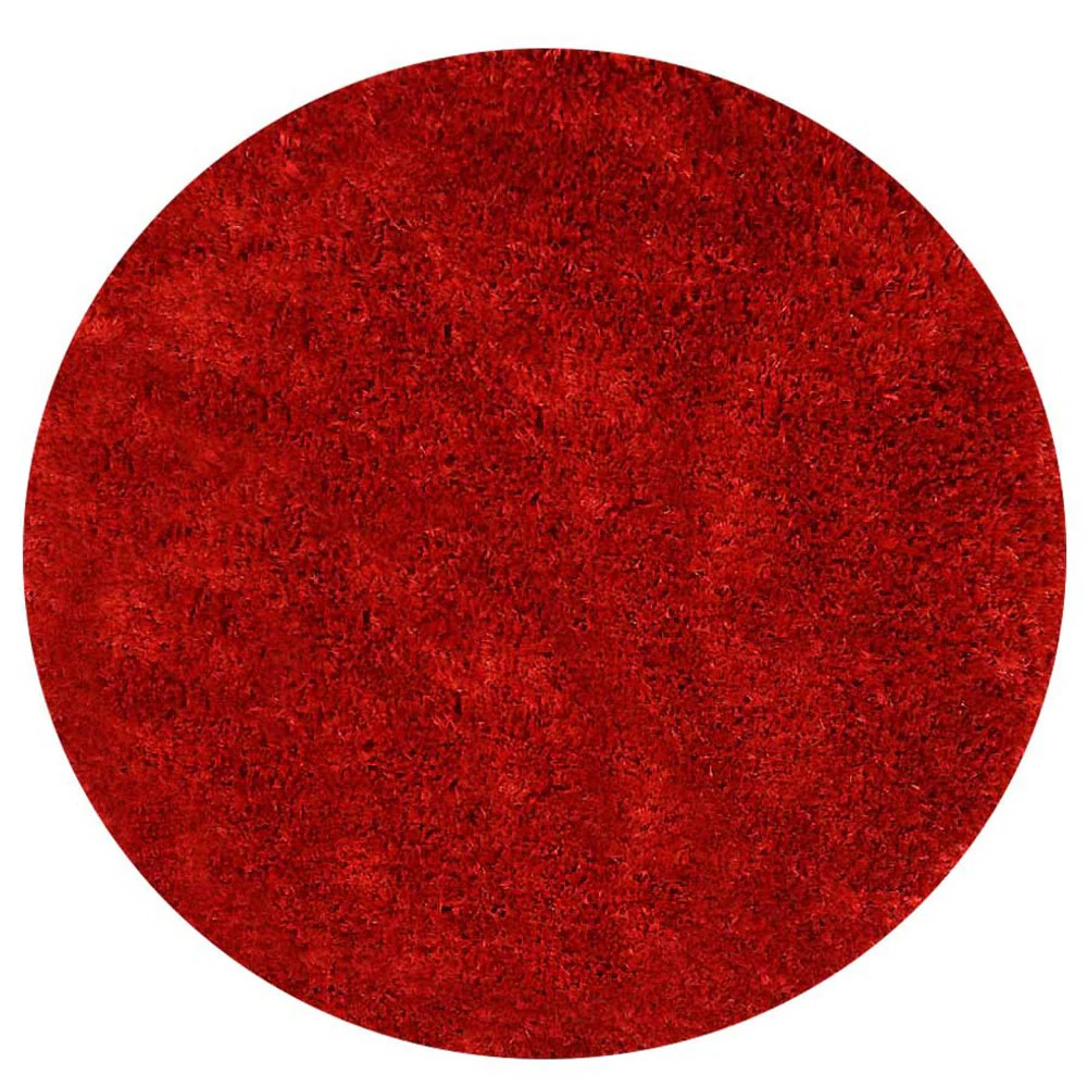 Picture of Get My Rugs UBSK00102T0026B8 8 x 8 ft. K00102 Hand Tufted Shag Polyester Solid Round Area Rug - Red