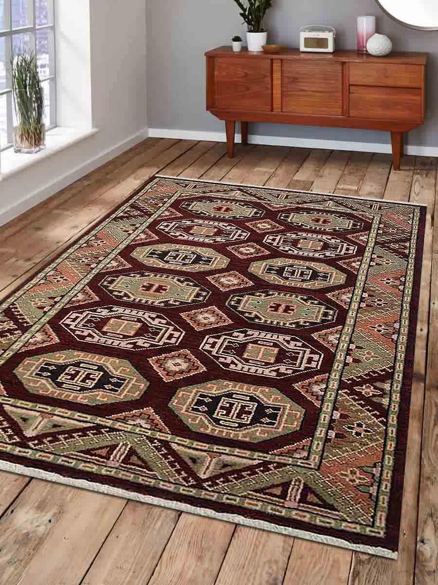 Picture of Glitzy Rugs UBSAF0105K0000A11 6 x 9 ft. Hand Knotted Afghan Wool & Silk Kazak Rectangle Area Rug&#44; Multi Color