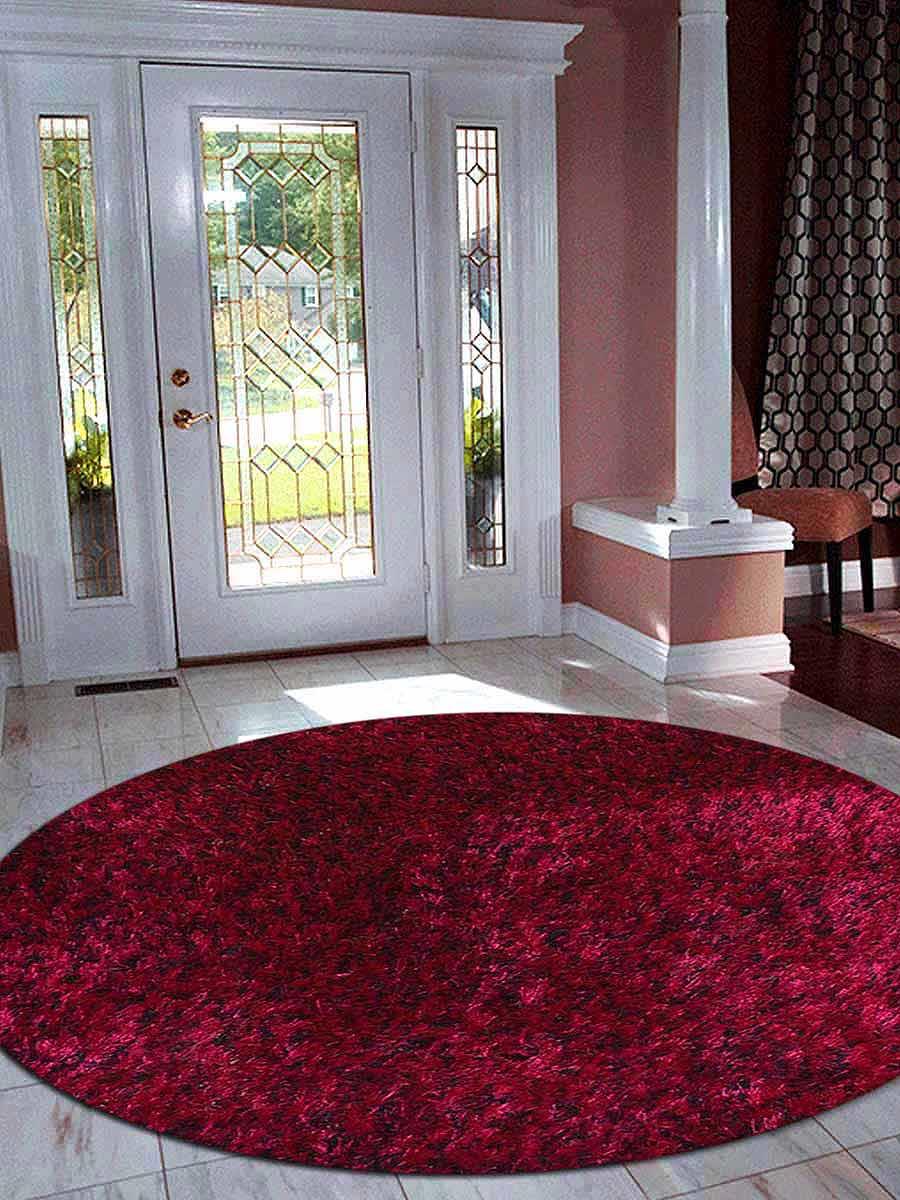 Picture of Glitzy Rugs UBSK00111T3002B8 8 x 8 ft. Hand Tufted Polyester Round Shag Area Rug&#44; Violet & Black