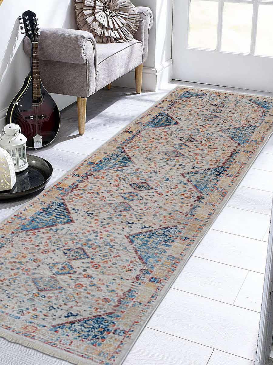 UBSM00066C0000G100 2 ft. 6 in. x 9 ft. 10 in. Machine Woven Crossweave Polyester Oriental Runner Rug, Multi Color -  Glitzy Rugs