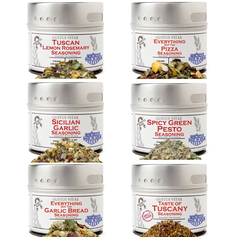 GVUS12 Italian Seasoning Gift Set - Tastes of Italy - Artisanal Spice Blends - Pack of 6