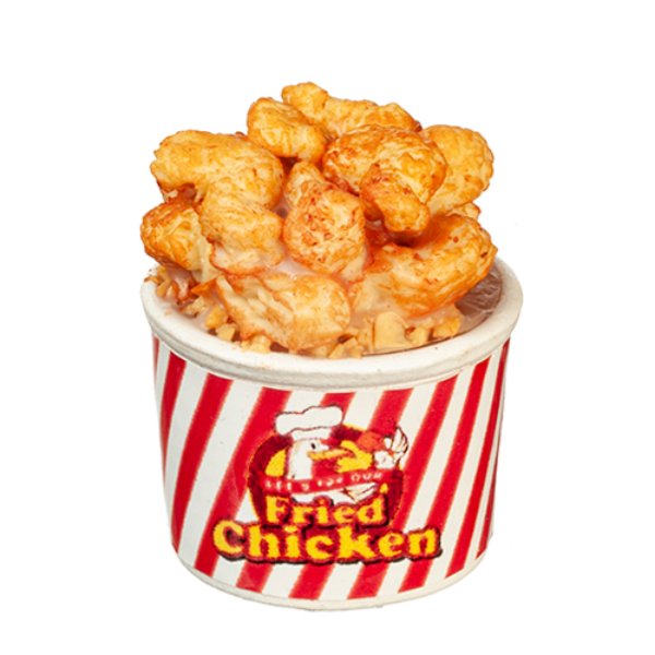 AZG6365 Fried Chicken Bucket for Dollhouse Miniatures