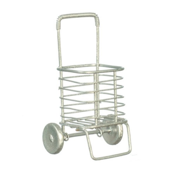 AZEIWF613 Silver Grocery Pull Cart for Dollhouse Miniature
