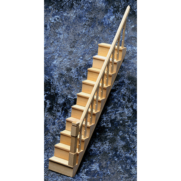 HW7100 11.313 x 2.25 in. 1-12 Scale Simple Stair Kit, Light Brown