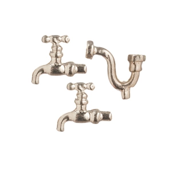 AZS1121S 0.5 in. Pipe & 2 Spigots for Dollhouse Miniature