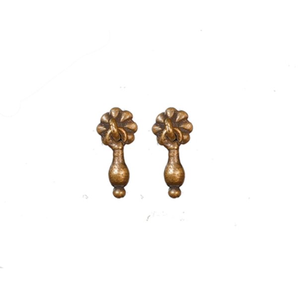 AZS1503 Cabinet Pulls for Dollhouse Miniature, Antique Brass - 2 Piece
